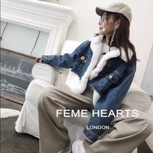 Denim Jacket with Fur